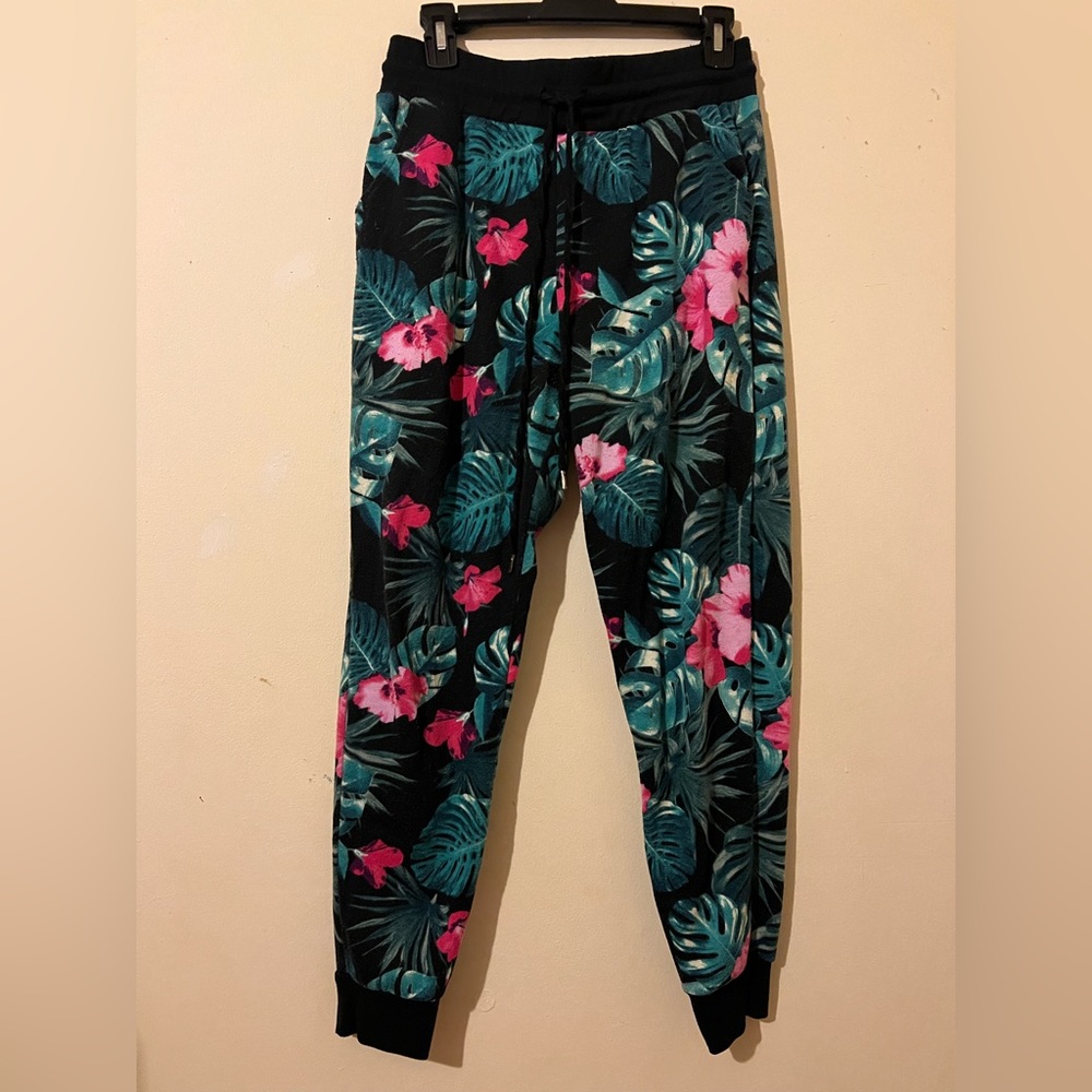 Tropical print jogger pants